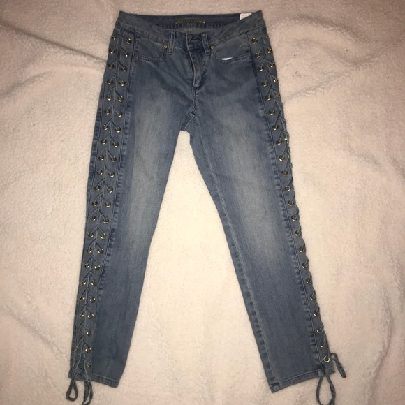 Michael Kors Lace Up grommet jeans - Picture 3 of 6